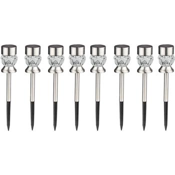 Dekorative Solar Gartenleuchten Stecker (RGB & Warmweiss, Ø7x36cm), 4er-Set: Beleuchtung für Beet & Rasen, farbige Akzente & gemütliches Weisslicht