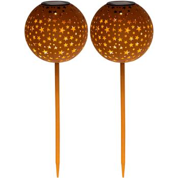 2er-Set Bezaubernde Solar Leuchtkugel Sternenzauber (Ø 18cm): Magische Lichtprojektion für Garten & Balkon, zaubert stimmungsvolle Sternenmuster – Ihr leuchtendes Highlight!