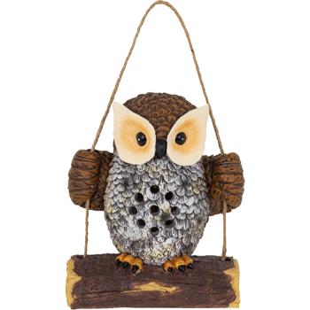 LED Solar Gartenfigur Eule auf Schaukel: Sanftes Licht für Gartenwege, Blumenbeete & Bäume, wetterbeständig, kabellos