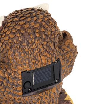 Preview: LED Solar Gartenfigur Eule auf Schaukel: Sanftes Licht für Gartenwege, Blumenbeete & Bäume, wetterbeständig, kabellos