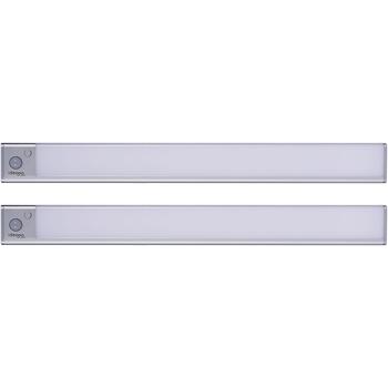 2er-Set Flache Akku LED-Lichtleiste, 40cm mit Bewegungssensor, 120 LEDs: Kabellos, hell & energiesparend – Perfekt für Schrank, Flur & Küche