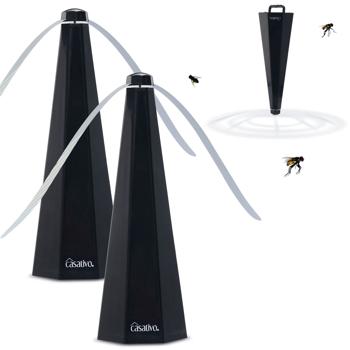 Preview: 2er-Set Mobiler 2-Flügel Insektenvertreiber Batterie & USB: Sanfte, effektive Fliegenabwehr für Tisch & unterwegs, flexibel beim Essen & Outdoor