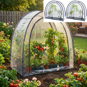 2er-Set Robustes Foliengewächshaus und Überwinterungszelt, 175x186x84 cm: Ein Pflanzenschutz für optimale Ernte & frostfreie Pflege