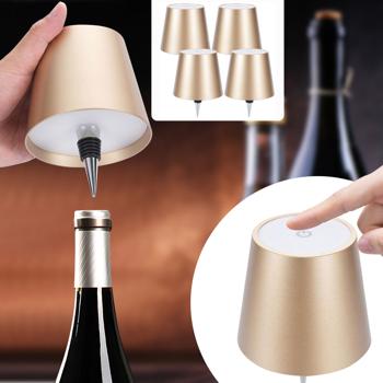 4er-Set Edle Akku Flaschenlampe Gold: Dimmbar, 3 Lichtfarben: Verwandelt Flaschen in stimmungsvolle Leuchten