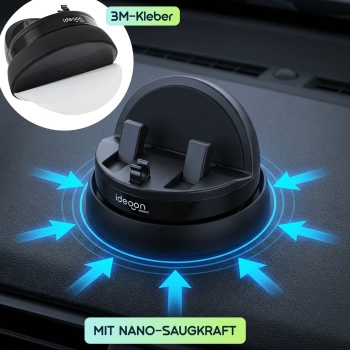 Preview: 2er-Set Premium Auto Smartphone Halterung 360°, drehbar. Beste Qualität und Stabilität für jede Fahrt – Einfache Anwendung & super Halt