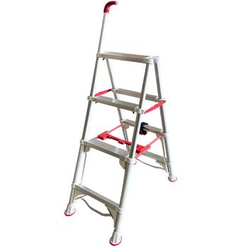Robuste 4-stufige Teleskop-Doppeltrittleiter: Eine stabile Stehleiter klappbar für Profis & Heimwerker