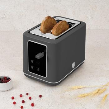 Preview: Moderner LED Toaster (Matt-Anthrazit) mit 7 präzisen Röststufen: Perfekt gebräunter Toast nach Wunsch, Auftaufunktion, Aufwärmfunktion & Stopptaste