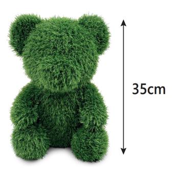 Preview: Gras-Figur Deko Bär 32cm: Kunstgras-Tierfigur für Garten & Balkon –pflegeleicht & immergrün – Schafft verspielte Akzente & gute Laune