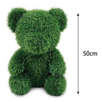 Preview: Gras-Figur Deko Bär 50cm: Kunstgras-Tierfigur für Garten & Balkon –pflegeleicht & immergrün – Schafft verspielte Akzente & gute Laune