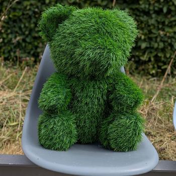 Preview: 2er-Set Gras-Figur Deko Bär 50cm: Kunstgras-Tierfigur für Garten & Balkon –pflegeleicht & immergrün – Schafft verspielte Akzente & gute Laune