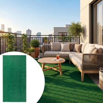 Kunstrasenteppich Hellgrün 100x200cm: Pflegeleicht, UV-stabil & wetterfest – Ihr immergrünes Rasen-Paradies fur Balkon & Terrasse