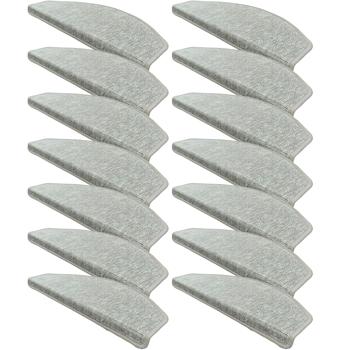 Preview: Treppenstufen Matten, 14 Stück, halbrund, grau: : Rutschfest, robust & schallhemmend - Mehr Sicherheit & Eleganz für Ihre Treppe