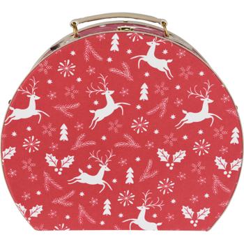 Preview: Zauberhaftes Weihnachtskoffer 2er-Set Rentier Motiv - Perfekt als stabiler Geschenkkoffer, Weihnachts-Deko oder zur Aufbewahrung