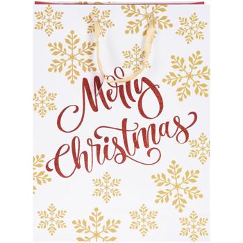 Preview: Prächtiges Geschenktüten 3er-Set für Weihnachten mit wunderschönem Satin-Griff – Elegante und stilvolle Geschenkverpackung