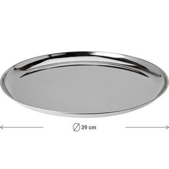 Preview: Elegantes Serviertablett & Dekotablett aus Metall, Ø39 cm- Stilvolles Design für Weihnachten, Feste feiern, Deko, Küche & Heim