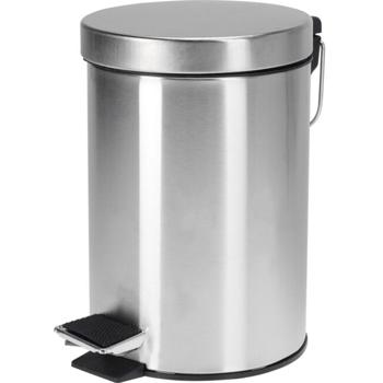 Preview: Modernes Edelstahl Bad Set: Toilettenbürste & Abfalleimer für stilvolle Hygiene, rostfreies Material, für ein gepflegtes Badezimmer