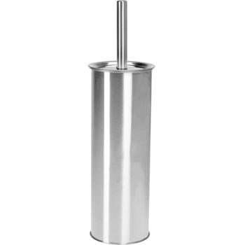 Preview: Modernes Edelstahl Bad Set: Toilettenbürste & Abfalleimer für stilvolle Hygiene, rostfreies Material, für ein gepflegtes Badezimmer