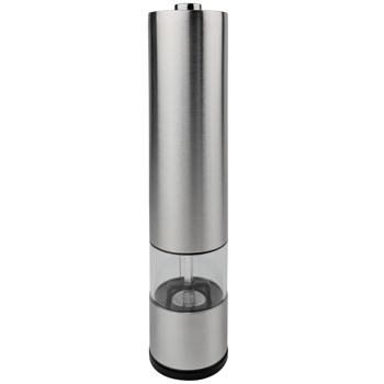 Elektrische Salz- & Pfeffermühle (Edelstahl) - Keramikmahlwerk- Ø5 x 22 cm: ein automatischer Gewürzstreuer – Präzise & Mühelos