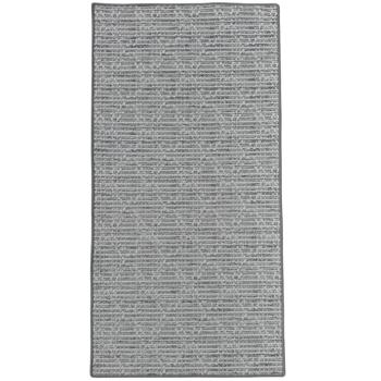 Outdoorteppich Rautenmuster gross 90 x 180 cm in Grau - Moderner Aussenteppich, wetterfest & pflegeleicht - Perfekt für Balkon & Terrasse