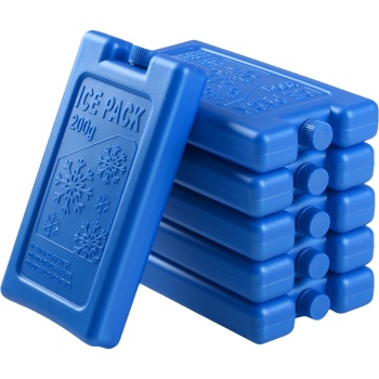 Preview: 6er Set Kühlakkus für Kühltasche & Lunchbox – je 200g, Kühlelemente flach & wiederverwendbar – BPA-freier Kühlakku für 12h Kühlung