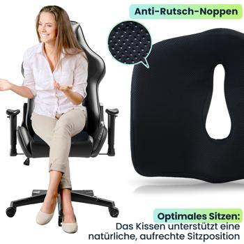 Preview: Ergonomisches Memory-Foam-Sitzkissen - Premium Autositzkissen & Bürostuhlkissen zur Druckentlastung bei langem Sitzen, Bandscheibenkissen