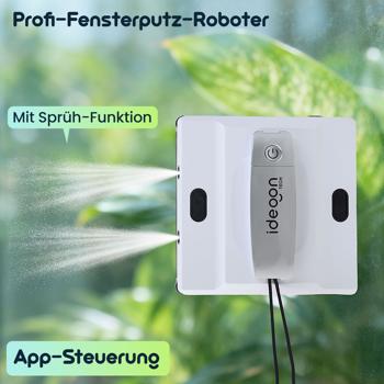 Preview: Profi-Fensterputz-Roboter mit Sprüh-Funktion & App-Steuerung: Intelligenter Reinigungsroboter für Fenster, Glas, Fliesen & Spiegel, inkl. Pads