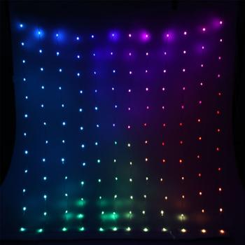 Preview: Mehrfarbiger RGB Lichtervorhang 144 LEDs mit Fernbedienung, ideal für Innen & Aussen - Stimmungsvolle Fenster Lichterkette für Partys & Deko