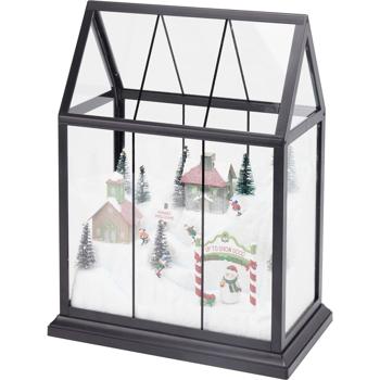 Preview: Magische LED Weihnachtsdekoration, Winter Wunderland mit Skifahrern und Licht - tolles Winter-Geschenk und traumhafte Weihnachtsdeko für Ihr Zuhause