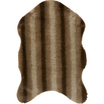 Kuscheliges Kunstfell, 90 x 60 cm - Braun-Beige gestreiftes Dekofell für Wohnzimmer und Schlafzimmer