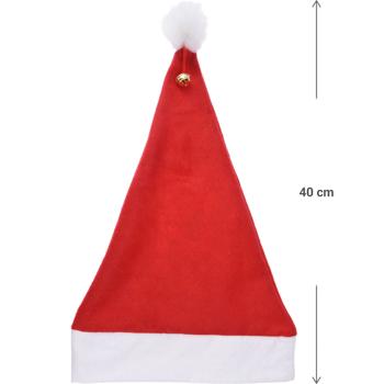 Preview: 4er-Set Festliche Weihnachtsmann Mütze mit Pompon und Glocke - ideal für Feiern, Kostüme und die perfekte festliche Stimmung