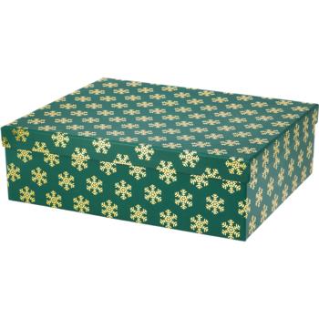 Preview: Festliches Geschenkboxen-Set: 3 Boxen für Weihnachten mit eleganten Schneeflocken, je 36,2 x 29,5 x 11 cm - Ideal für Geschenke und Deko