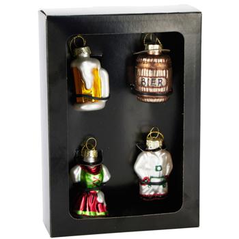 Preview: 4er-Set Festliche Oktoberfest Deko - hochwertige 5cm Deko-Anhänger - Ideal für Partys, Feiern, Gartenfest oder als Hängedekoration