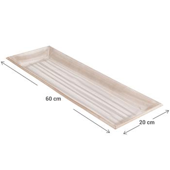 Preview: Rustikales Deko-Tablett 20,5 x 3,7 x 60 cm - Perfektes Wohnaccessoire für Deko, Weihnachten & Servieren - Universell und vielseitig