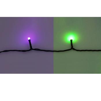 Preview: Hochwertige RGBW LED Lichterkette 9,6 m mit 96 LEDs - Dimmbar, Farbwechsel mit Fernbedienung. Für Innen & Aussen - Weihnachts- & Partybeleuchtung