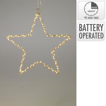 Preview: Zauberhafter Weihnachtsstern mit 120 LEDs, warmweiss, 30 x 0,5 cm – ideal als Fensterdeko & Weihnachtsdeko für den Innenbereich
