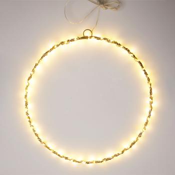 Preview: Deko-Ring mit 120 LEDs, warmweiss, 30 x 0,5 cm – Lichtkranz ideal für Partys, als Fensterdeko & Weihnachtsdeko für den Innenbereich