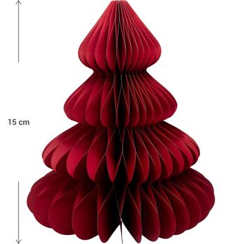 Preview: Dekorativer Papier-Weihnachtsbaum-Anhänger in Rot - Festliche Dekoration für eine frohe Weihnachtsstimmung, perfekt zum Basteln & Dekorieren