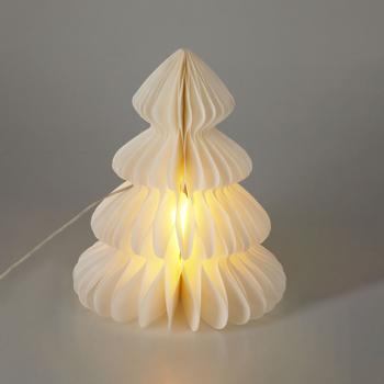 Preview: Romantische Baum LED Dekoration Wabenpapier mit 6h Timer – Nachtlicht für Schlafzimmer oder Wohnzimmer. Perfekt für Weihnachten