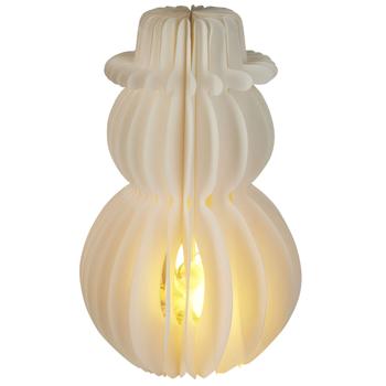 Preview: Weihnachtliche Schneemann LED Dekoration Wabenpapier mit 6h Timer, 39 cm – Nachtlicht für Schlafzimmer oder Wohnzimmer. Perfekt für Weihnachten