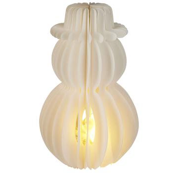 Preview: Weihnachtliche Schneemann LED Dekoration Wabenpapier mit 6h Timer, 50 cm – Nachtlicht für Schlafzimmer oder Wohnzimmer. Perfekt für Weihnachten