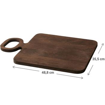 Preview: Edles und nachhaltiges Mangoholz Schneidebrett aus FSC-zertifiziertem Holz - Ideal als Servierbrett, Hackbrett oder Käseplatte und für Aufschnitt