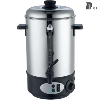Preview: Profi Edelstahl Glühweinkocher 8L mit Zapfhahn: 1800W – Ein Getränkeautomat für Feste, Glühwein, Kaffee & Punsch – Perfekter Genuss