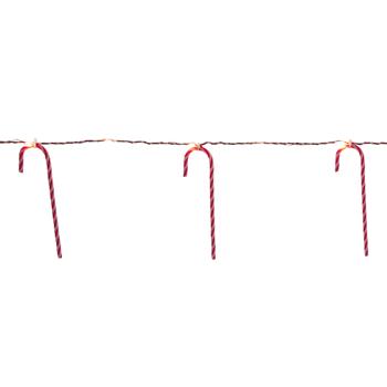 Preview: Magische Weihnachtsdeko-Zuckerstange Lichterkette - 10 Stk. 20 Warmweisse LEDs, Batteriebetrieben mit 6h Timer - Perfekte Weihnachtsdeko