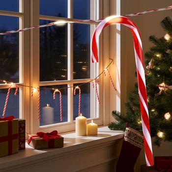 Magische Weihnachtsdeko-Zuckerstange Lichterkette - 10 Stk. 20 Warmweisse LEDs, Batteriebetrieben mit 6h Timer - Perfekte Weihnachtsdeko