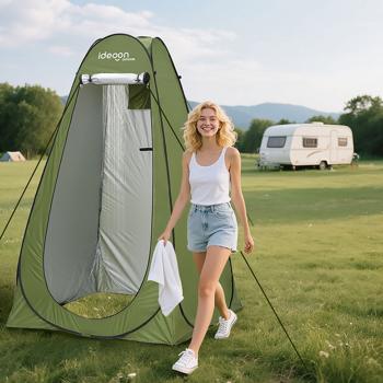 Pop-Up Toilettenzelt - Duschzelt & Umkleidezelt für Camping, Strand & Outdoor, tragbares Sichtschutzzelt grün, schneller Aufbau