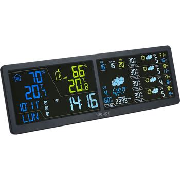 Preview: WLAN Wetterstation mit App & XXL Display: Tuya Smart Home, Aussen-Sensor, Weck-Alarm - Temperatur, Feuchtigkeit, UV Index, Wettervorhersage & mehr