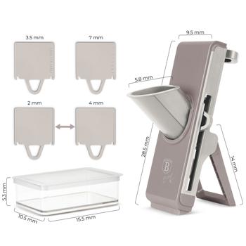 Preview: Multifunktionaler Gemüseschneider: präzise & leicht – 3 ultrascharfe, austauschbare Edelstahlklingen - Ein smarter Küchenhelfer für gesunde Mahlzeiten