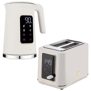 Hochwertiges Frühstücksset: Eleganter Wasserkocher & hochmoderner Toaster mit LED-Display & 7 Röststufen, für den perfekten Morgen