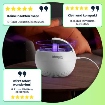 Preview: 2er-Set Insektenfänger UV-Licht & Luftstrom USB (5W): Mückenfalle, geräuschlos & chemiefrei – Für ruhige Nachte & insektenfreie Räume