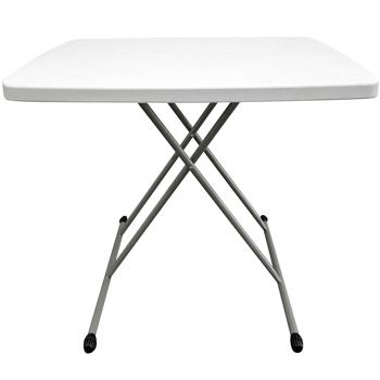 Preview: Camping Klapptisch, höhenverstellbar, weiss: Outdoor-Falttisch, stabil & leicht – Ein perfekter Begleiter für Camping, Picknick & Garten